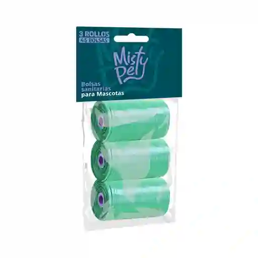 Bolsas Biodegradables Misty Pet 3 Rollos X 15 Bolsas