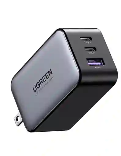 Ugreen Cargador Nexode Usb C 65w Gan 3 Puertos Gris