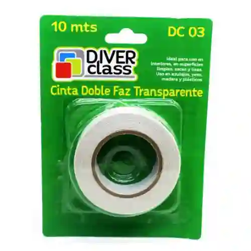 Cinta Doble Faz Diver Class De Transparente - 10 Metros