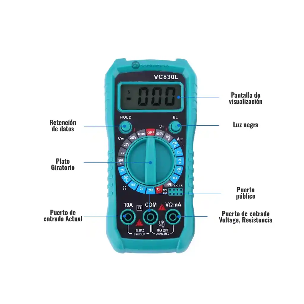 Multímetro Digital Tester Medidor De Energía Multifuncional