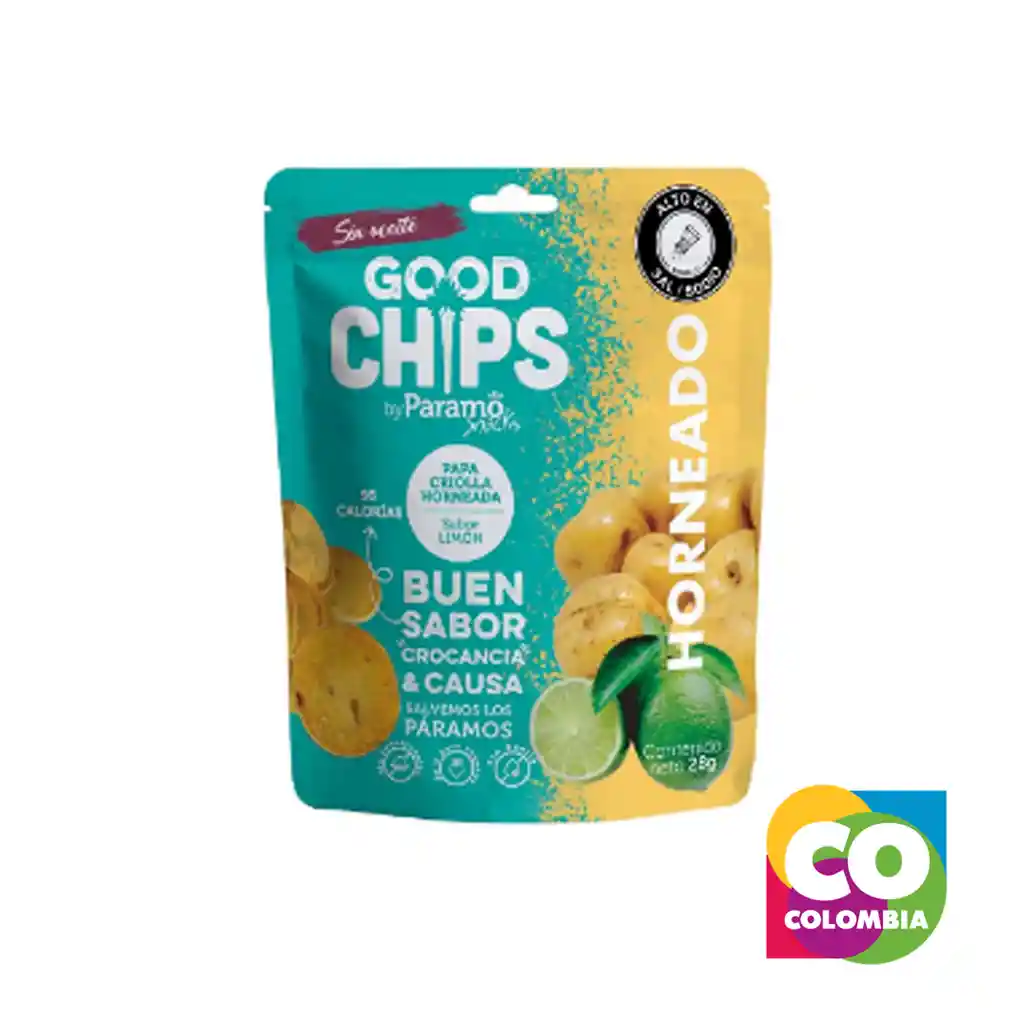 Papa Criolla Sabor A Limón Marca Good Chips Embalaje De 1 Unidad Por 28g