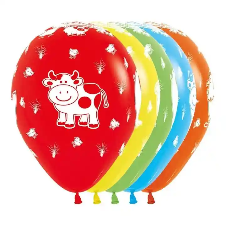 Bombas Globos R12 Surtido Animales De Granja Paquete X 10 Sempertex