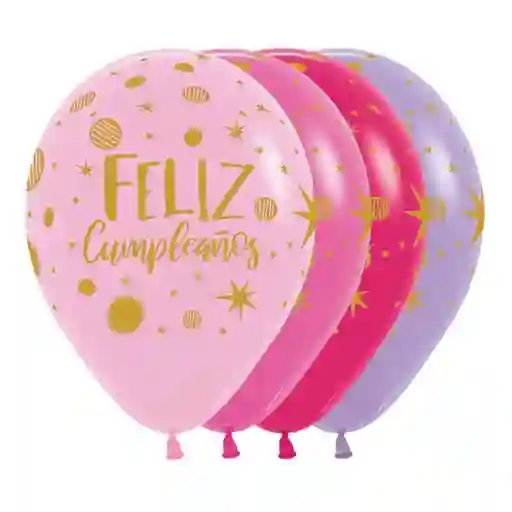 Bombas Globos R12 Fashion Surtido Feliz Cumpleaños Fiesta Destello Paquete X 10 Und Sempertex