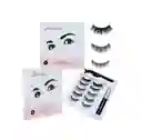 Kit De Pestañas Magneticas + Delineador De Ojos Con Pinzas