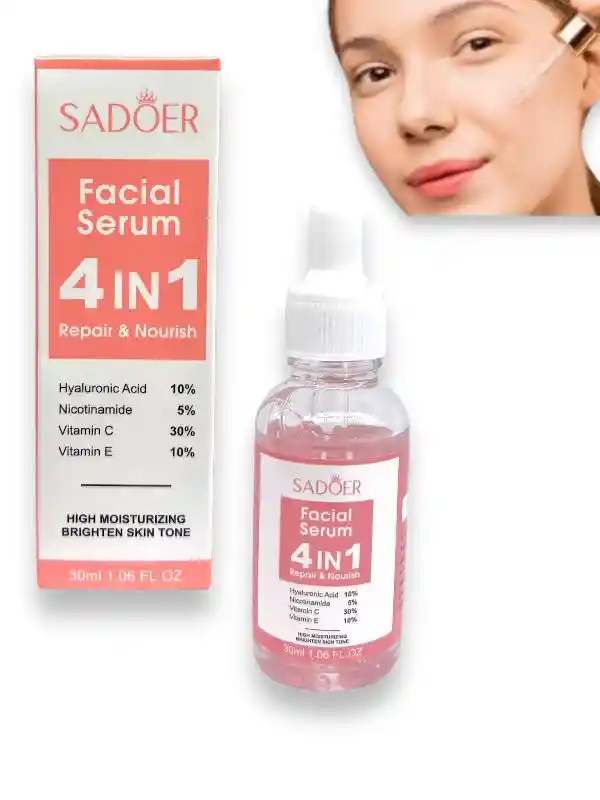 Serum Hidratante Con Acido Hialuronico / Nicotinamina / Vitamina C Y E 30 Ml Sadoer Ref 643