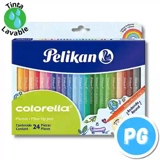 Caja Plumones Pelikan X24 Unds Colorella Star Lavables