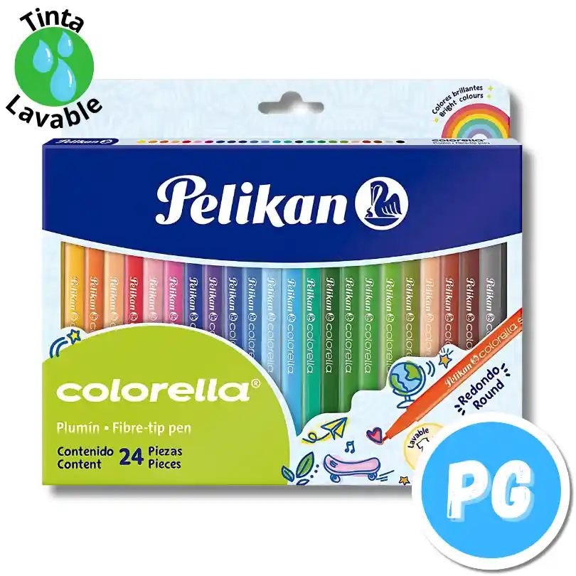 Caja Plumones Pelikan X24 Unds Colorella Star Lavables