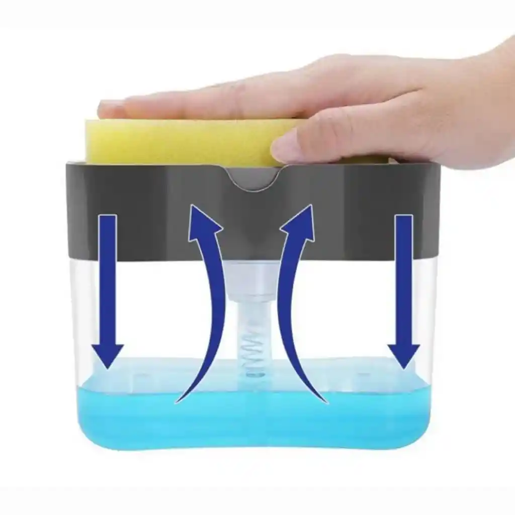 Dispensador De Jabon Liquido Lavaplatos Con Esponja De Cocina