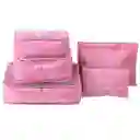 Set 6 Organizadores De Equipaje De Viaje Bolsa Ropa Interior Color Rosa