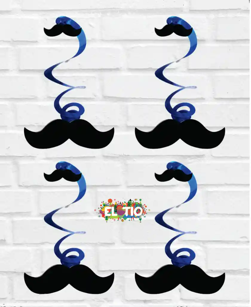 Feliz Dia Espiral Mostacho X 4 Und