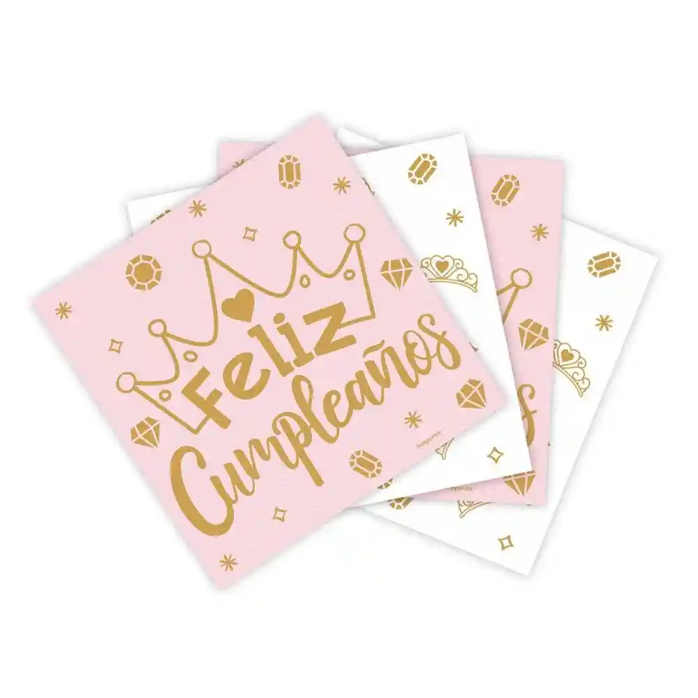 Servilleta Coronitas Feliz Cumpleaños 25 X 25 Cm Paq X 16 Sempertex