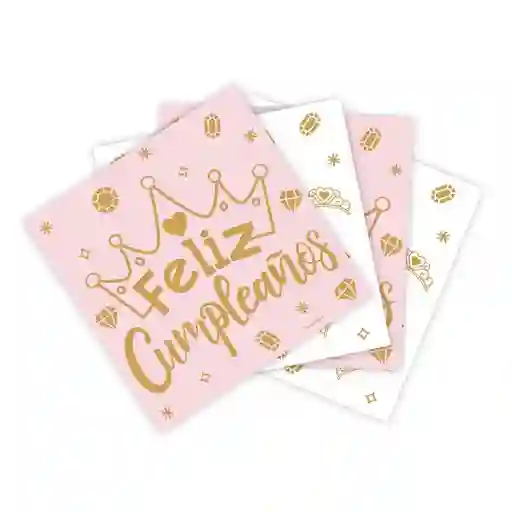 Servilleta Coronitas Feliz Cumpleaños 25 X 25 Cm Paq X 16 Sempertex