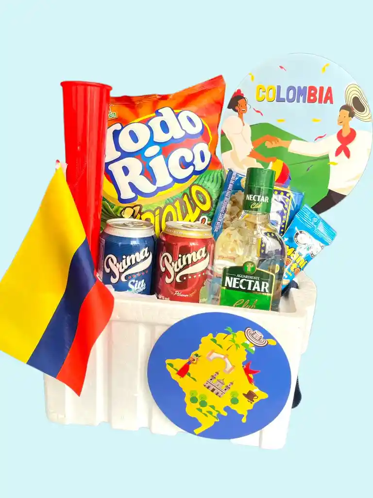 Regalo Copa America 2024 Amigos - Selección Colombia Con Aguardiente Nectar Verde, Bubucela, Cerveza Y Mas - Feliz Cumpleaños - Regalo Toda Ocasión - Día De La Independencia 20 De Julio