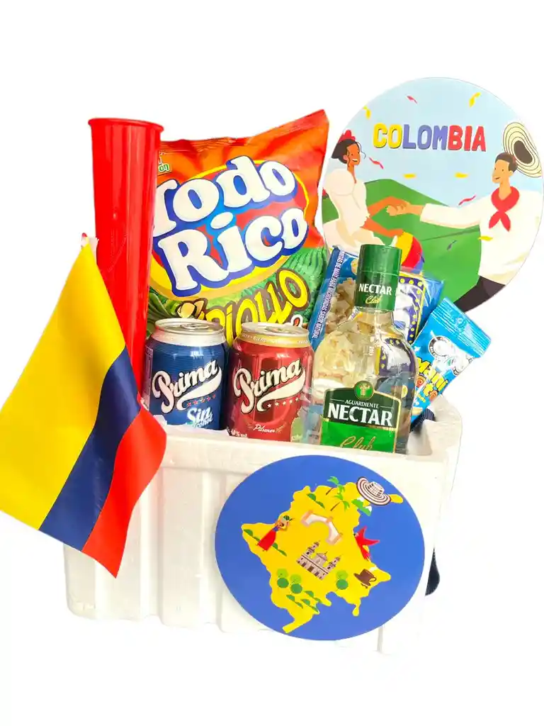 Regalo Copa America 2024 Amigos - Selección Colombia Con Aguardiente Nectar Verde, Bubucela, Cerveza Y Mas - Feliz Cumpleaños - Regalo Toda Ocasión - Día De La Independencia 20 De Julio