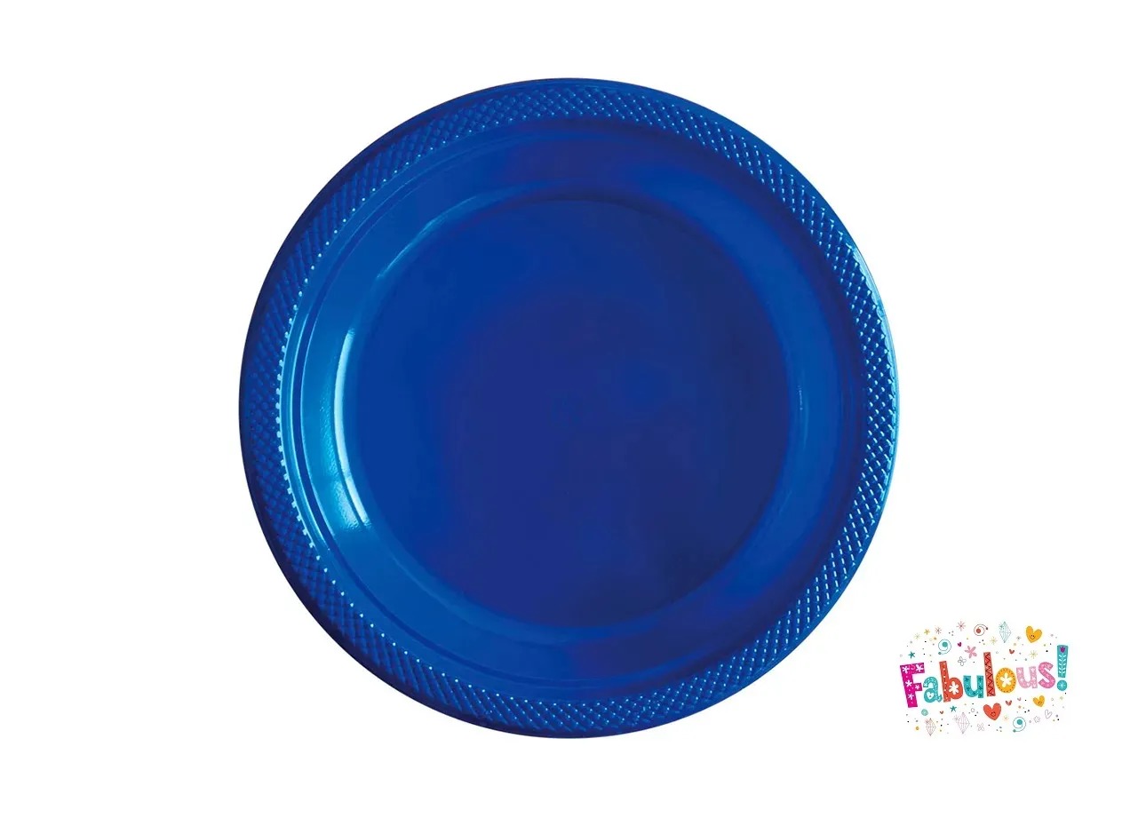 Plato Sempertex Desechable Deluxe Plastico Azul Rey Grande 9