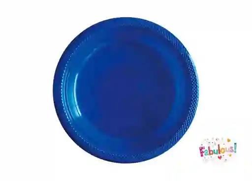 Plato Sempertex Desechable Deluxe Plastico Azul Rey Grande 9" 23 Cm X 10