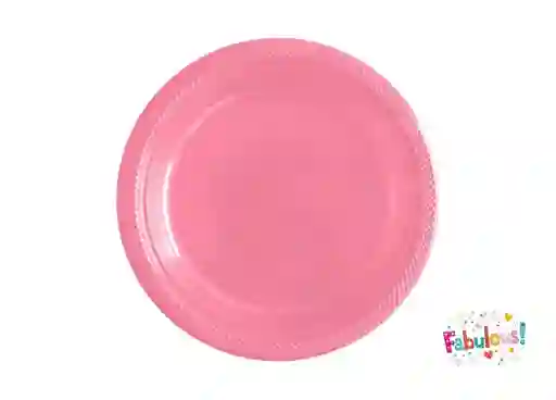 Plato Sempertex Desechable Deluxe Plastico Rosado Grande 9" 23 Cm X 10