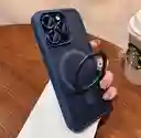 Funda Iphone 13 Pro Con Anillo De Lujo Azul Oscuro