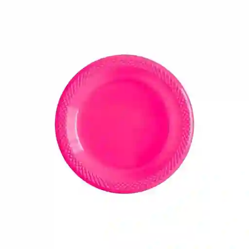 Plato Sempertex Desechable Fucsia Pequeño Deluxe Plastico 6" 15 Cm X 10 Sempertex