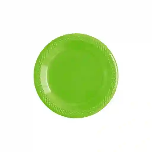 Plato Sempertex Desechable Verde Manzana Pequeño Deluxe Plastico 6" 15 Cm X 10