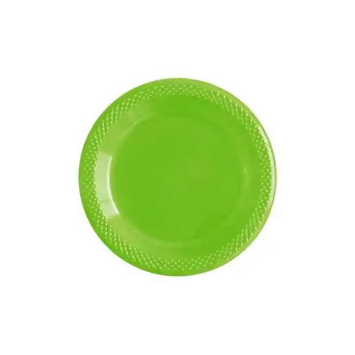 Plato Sempertex Desechable Verde Manzana Pequeño Deluxe Plastico 6" 15 Cm X 10