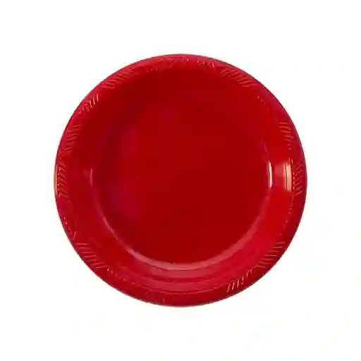 Plato Sempertex Desechable Deluxe Plastico Rojo Pequeño 6" 15 Cm X 10