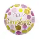 Globo Metalizado Mediano Diseño Feliz Cumpleaños