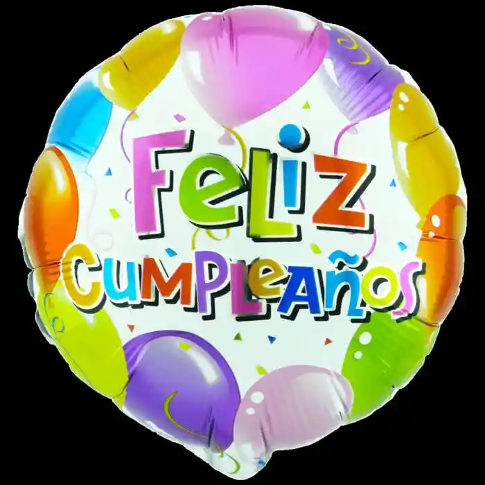 Globo Metalizado Mediano Diseño Feliz Cumpleaños