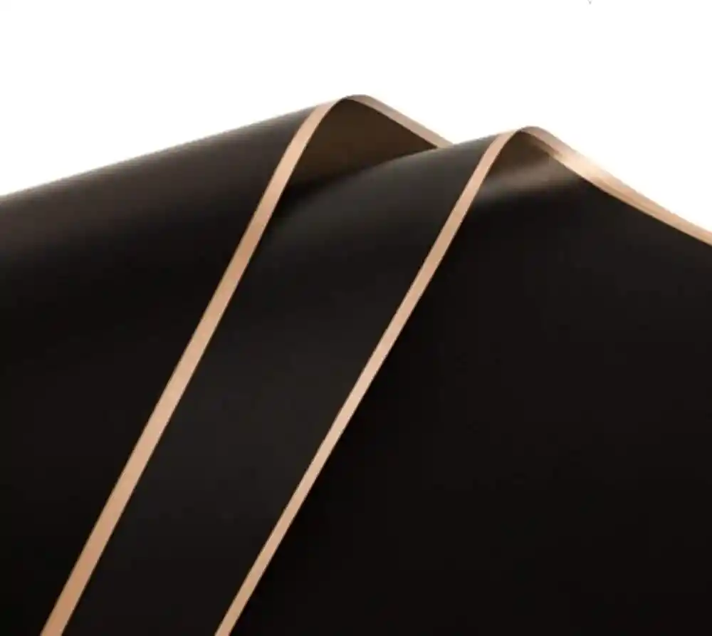 Papel Coreano X20 Negro Borde Dorado