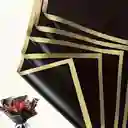 Papel Coreano X20 Negro Borde Dorado