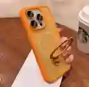 Funda Iphone 14 Con Anillo De Lujo Naranja