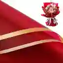 Papel Coreano X20 54x54 Floristería Rojo Borde Dorado