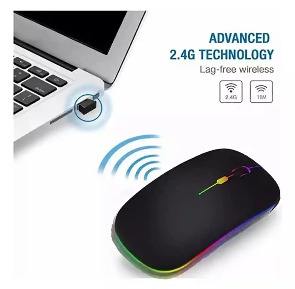 Mouse Inalámbrico Ultrafino Recargable 2,4g Bt