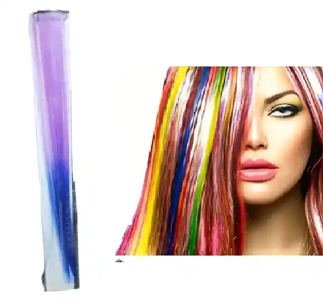 Mecha De Clip Para Cabello X1 - Morado Y Azul