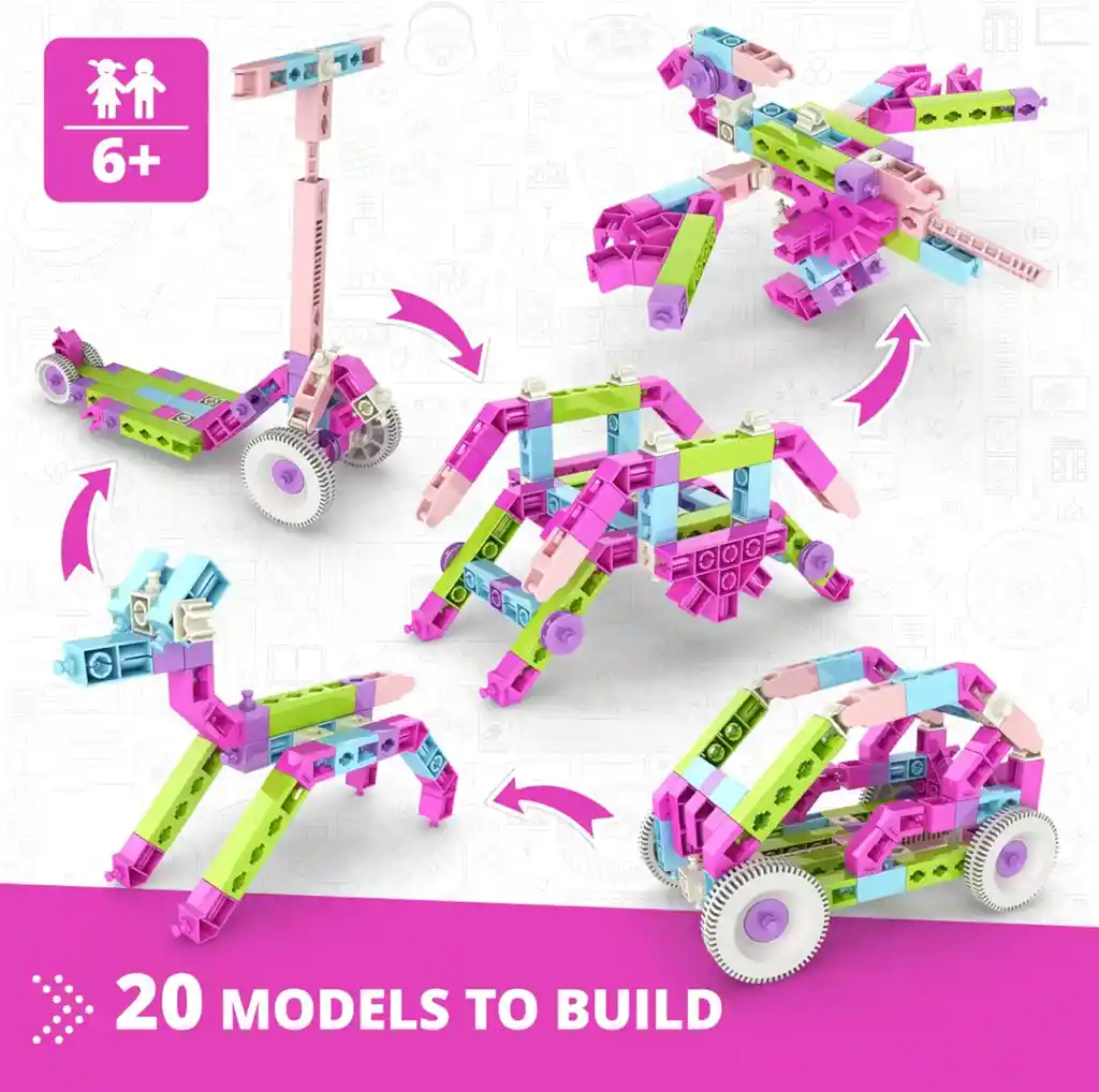 Juego De Construcción Modelos 20 En 1 Para Ensamblar Niñas