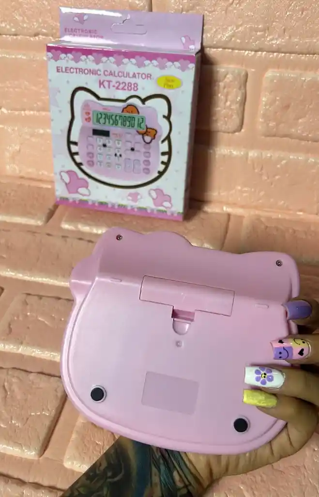 Calculadora Hello Kitty Brillos Rosada
