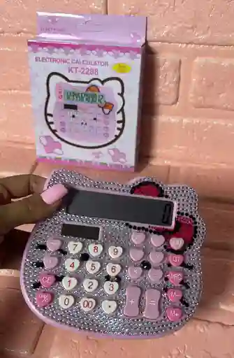 Calculadora Hello Kitty Brillos Rosada