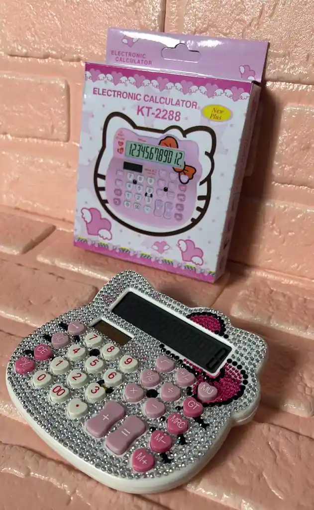 Calculadora Hello Kitty Brillos Blanca