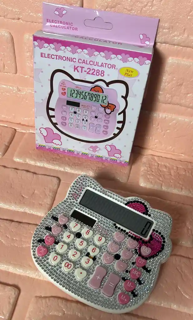Calculadora Hello Kitty Brillos Blanca