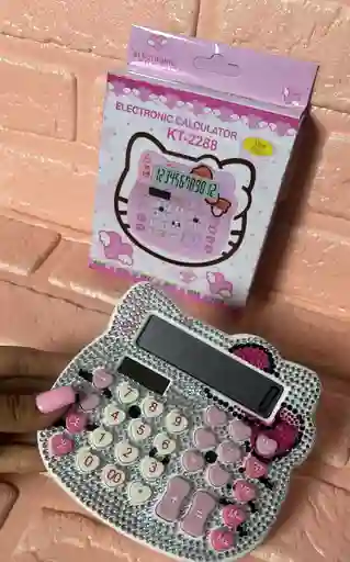 Calculadora Hello Kitty Brillos Blanca
