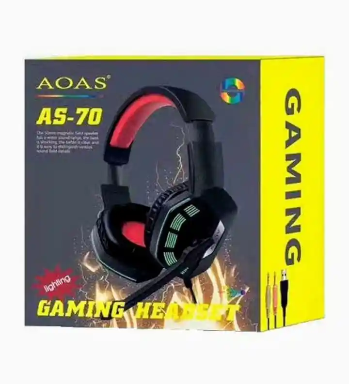 Diadema Gamer Con Microfono Y Luz Led Aoas As -70