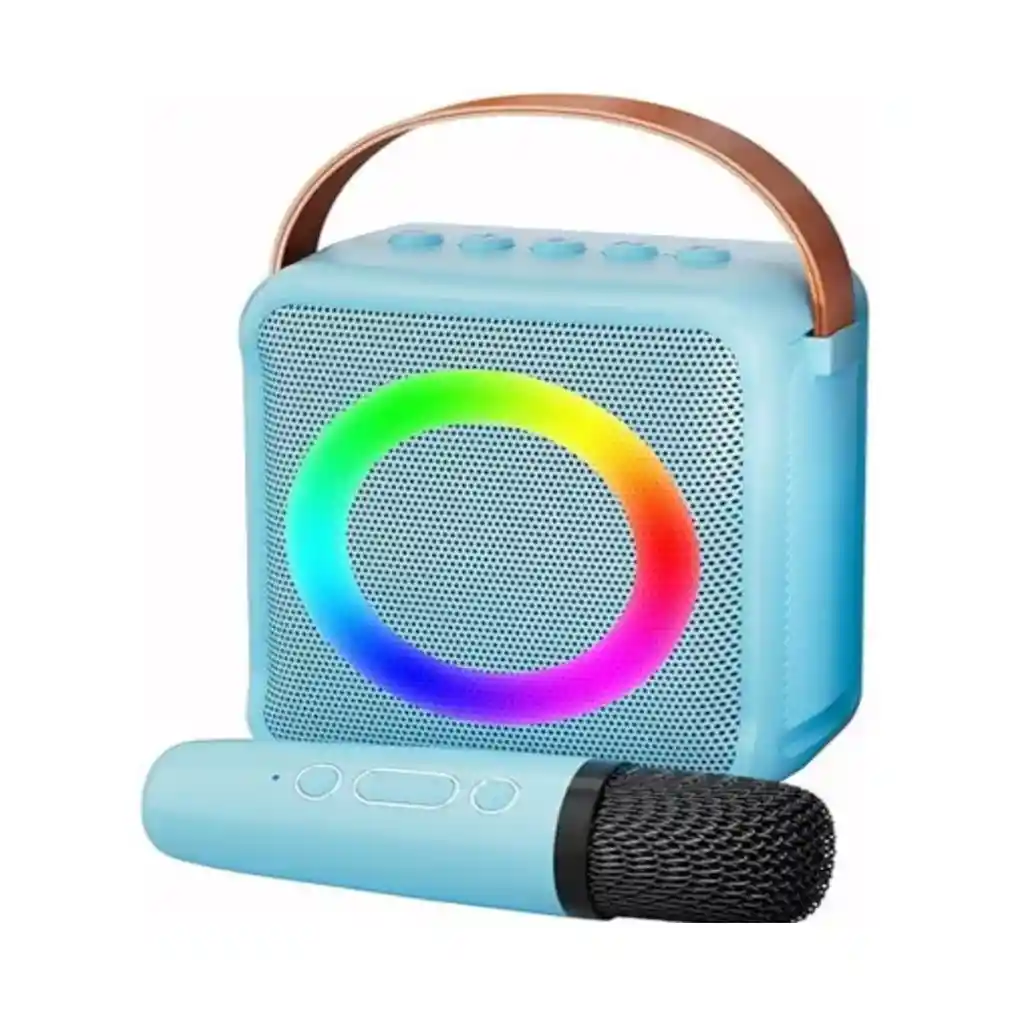 Kit Parlante Y Micrófono Karaoke Para Niños Bluetooth Led K1