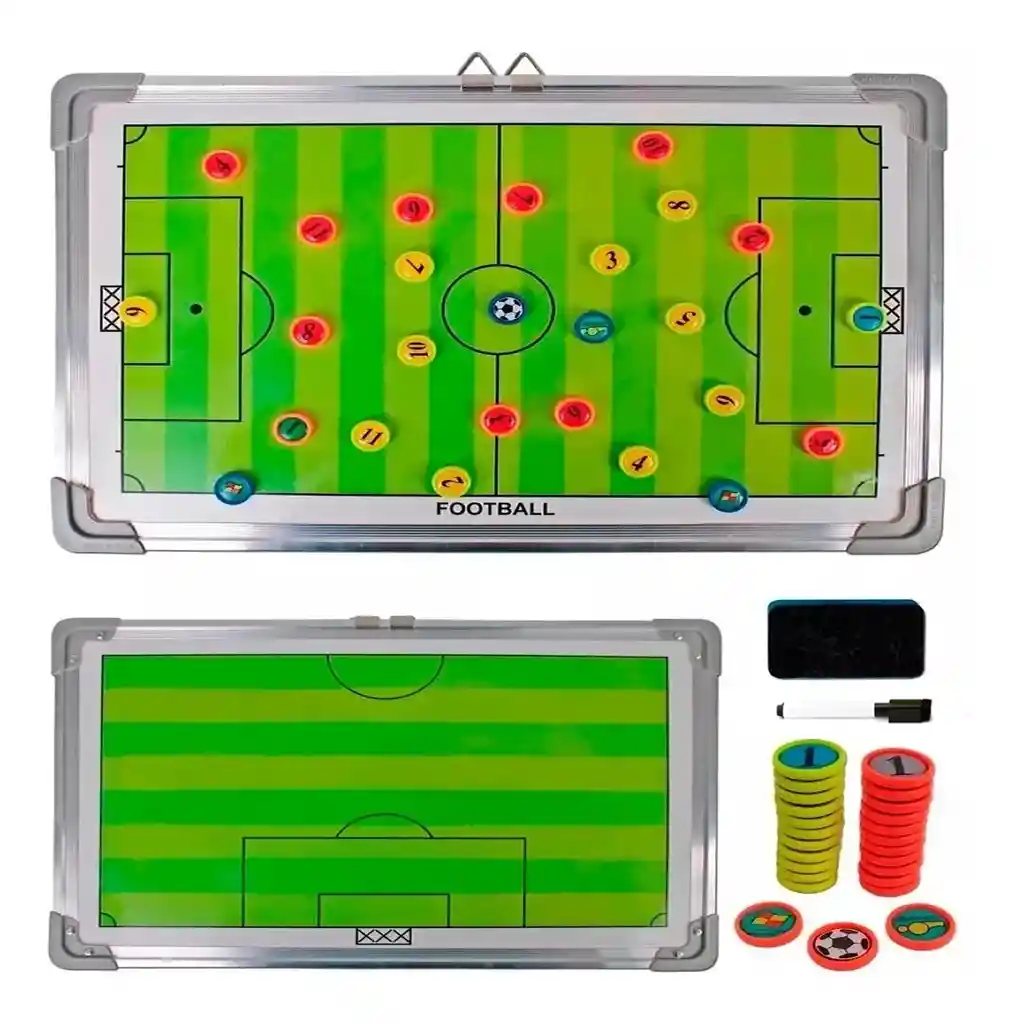 Tablero Táctico De Futbol Para Técnico Doble Cara Magnético