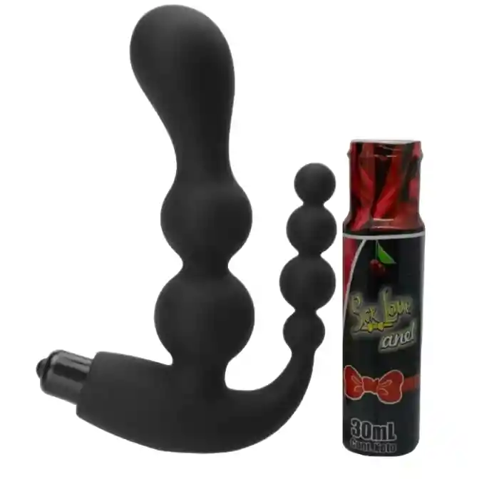 Vibrador Estimulador Prostatico Vibrador Anal Estimulador Prostata + Lubricante Anal Dilatador Anestesico Sex Love 30 Ml