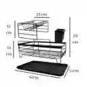 Escurridor De Vajilla Veneza De 2 Niveles Para 9 Platos Color Negro