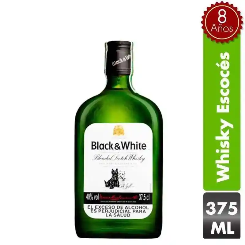 Whisky Black White Botella X 375 Ml