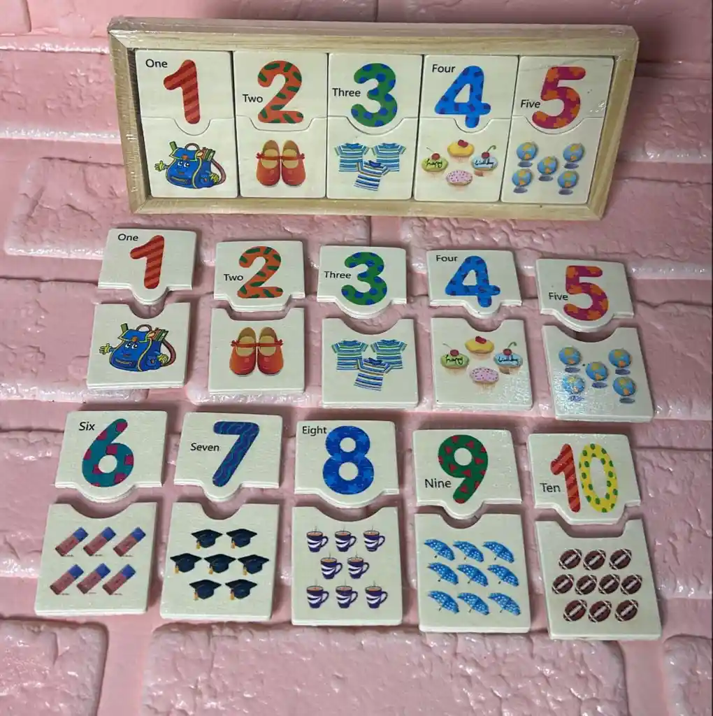 Juegos Disdacticos Numeros En Madera / Rompecabezas