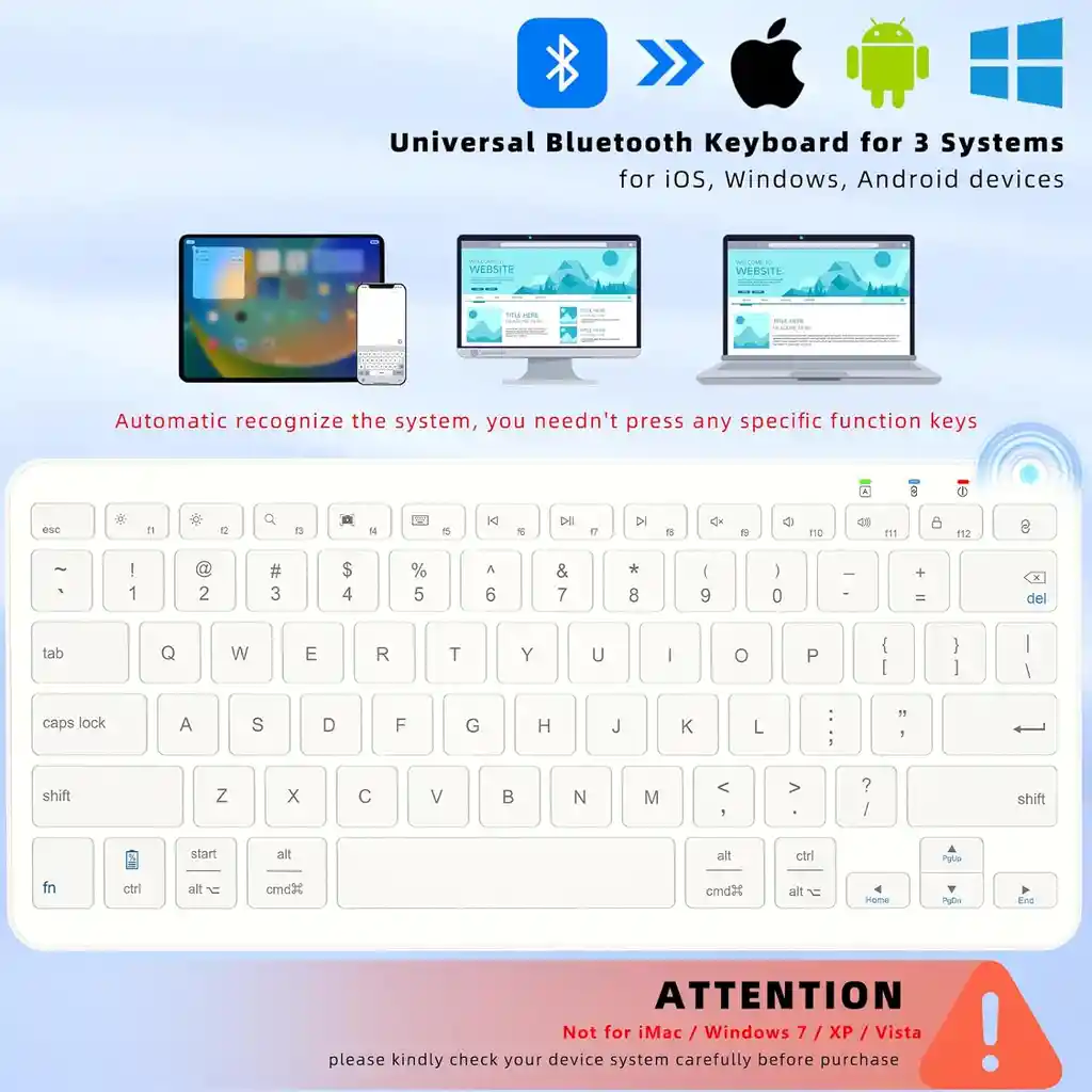 Teclado Slim Recargable Bluetooth Portable Win Android Ios