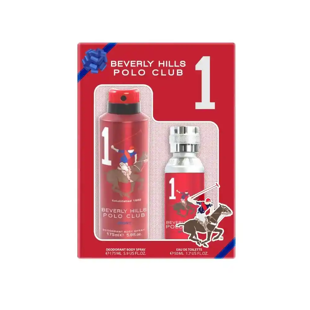 Set Beverly Hills Polo Club Sport 1 Men's 50ml Edt + Deodorant One Set