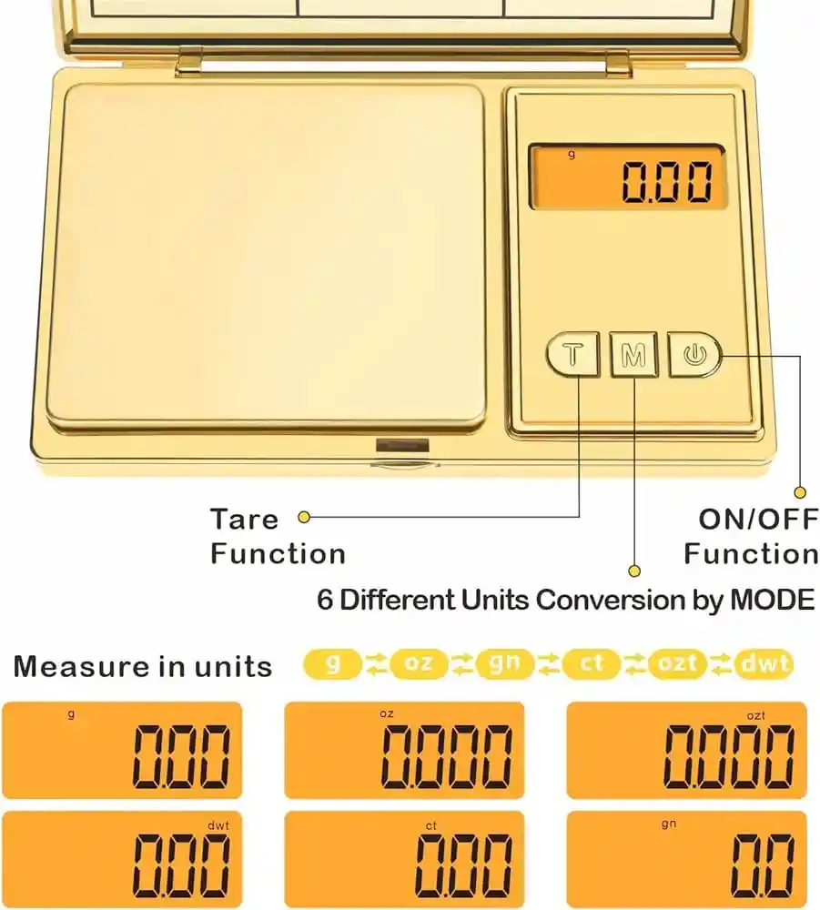 Gramera Digital Para Cocina Con Estuche Dorado